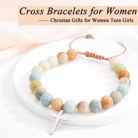 OAVOOK Christian Gifts Cross Bracelet for Women Religious Baptism Gifts Christian Jewelry for Mom, Daughter, Sister, Grandma, Granddaughter, Friend