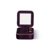 Dansmiy ジュエリーボックス, ベルベット素材, ミラー付き, リング・ピアス・ネックレス収納ケース, 多色展開, 旅行用 (復元性ベルベット, 紫色)