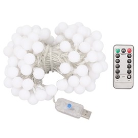 LED Ball String Lights USB Interface 8 Light Modes Warm White Light Waterproof Ball String Lamp with Remote Control