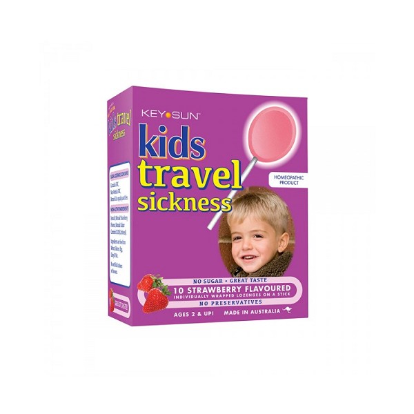 Key Sun Kids Travel Sickness Lollipops 10 - Strawberry