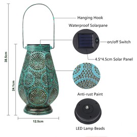 Solar Lights Outdoor Waterproof IP44,Solar Lantern Outdoor Decor,Solar Garden Lights Hanging Lanterns with Handle,Outdoor Solar Lights for Patio Pathway Walkway Indoor Outdoor Decoration