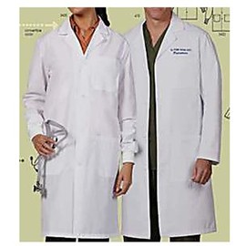 Worklon 3495 Polyester/Cotton Unisex Lab Coat, Medium, White