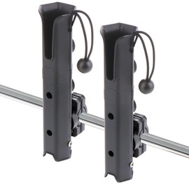 2 Pcs Adjustable Fishing Rod Holder, Spinning Plastic, Pole inserter for Boat Kayak Fishing, Black