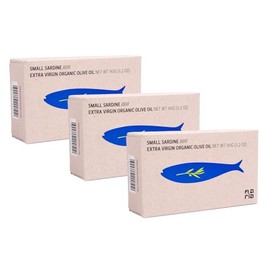 Maria Organic Small Sardines in EVOO 3-Pack | Portugese Tinned Fish, Sustainably Wild Caught, Omega 3, Hand Packed Cans | 3 x 90g