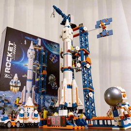 Model Rocket Building Kits for Kids 6-14, Space Ship Rocket Building Toys, 1065 Pcs Spaceship Space Shuttle Collectible Display Model Building Sets Best Gifts for Boys Girls