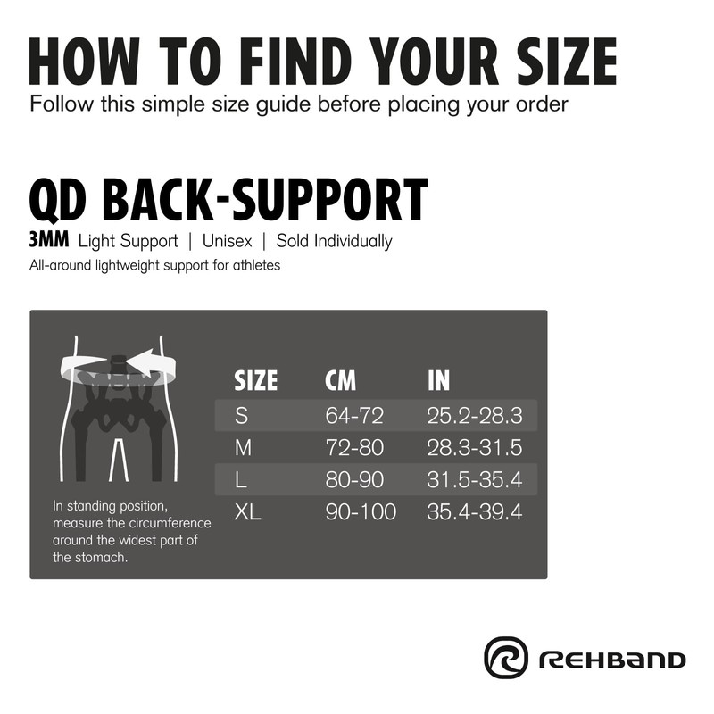 Rehband QD Back Support 3 mm Neoprene Back Support Black