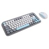 Wireless Keyboard and Mouse Combo 2.4G and Bluetooth Quiet Round