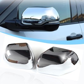 AUCERAMIC Mirror Caps Mirror Covers Compatible with 2022-2024 Toyota Tundra Toyota Sequoia 3.4L Chrome Outside Side Rearview Mirror Cover Trim Side Mirror Cap Protection ABS Exterior Accessories