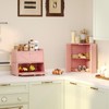 Trironsun Corner Bread Box for Kitchen Counter Double Layer Bamboo