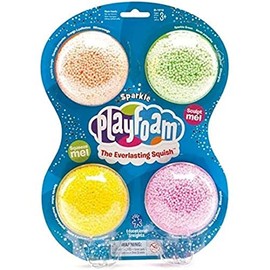 Educational Insights Playfoam Sparkle 4-Pack - Sensory Toys & Squishy Fidget Toys for Kids, Foam Blocks, Non Sticky Dough, Sensory Bin Filler Essentials & Classroom Activities, Gifts for Ages 3+