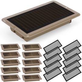VIHOSE 20 Pcs RV Floor Vents Register 4 x 8 Inch with Magnetic Screen Cover Set Heavy Duty Steel Floor Vent Covers with Damper and Register PVC Mesh Filter for Mobile Home Floor(Brown)