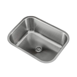 KABCO Kitchen Sink, Stainless, Undermount, Single Bowl, Classic Radius, 23" X 18" X 9", FLOEDGE seamless drain