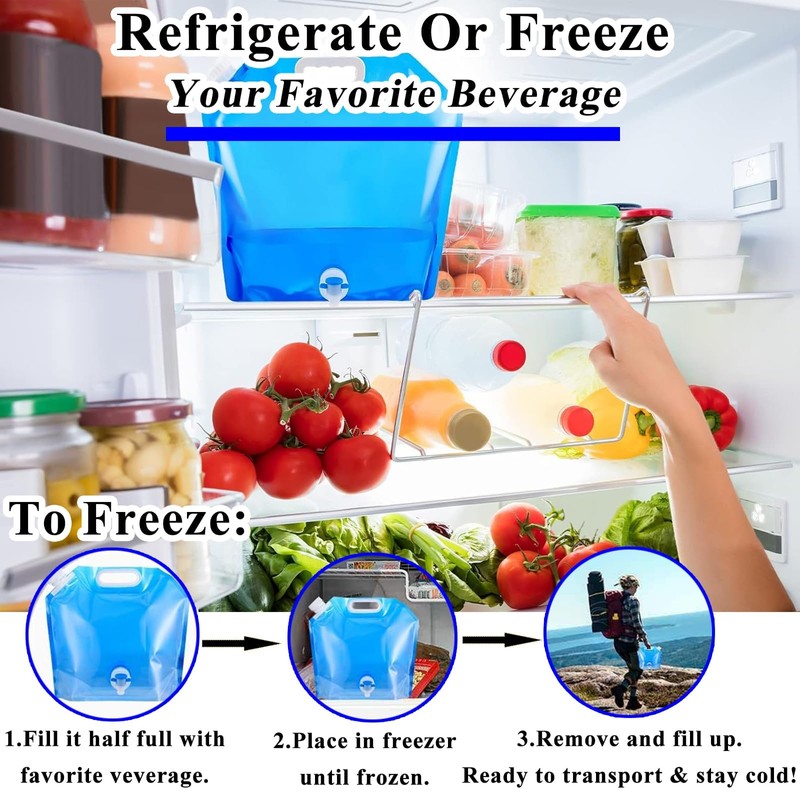 2 PCS Water Container with Tap, 5l Water Container, Camping