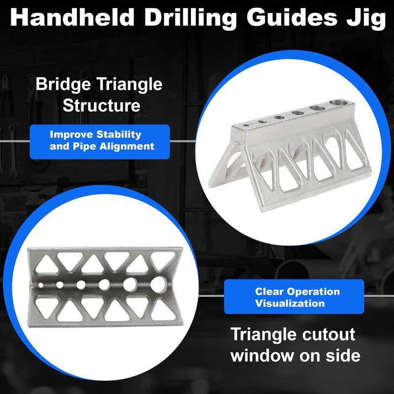 TUCKBOLD Handheld Pipe Drill Jig for Pipes or Cylinder Pipe,