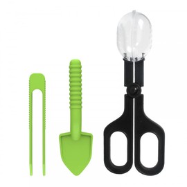 Reptile Feeding Tool Set, Cleaning Clamp + Tweezers + Small Spatula, Cleaning Tool for Hamsters, Insects, Turtles, Snakes, Spiders, Frog, Gecko, Chameleon and Other Small Animals