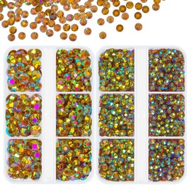 qiipii Transparent Amber Brown Resin Rhinestones for Crafting 3mm 4mm 5mm 6mm Clear Brown Stones Crystals Diamonds Gems Charms Supplies for Nails Face Eyes Makeup Tumblers Bottles DIY Crafts Clothes