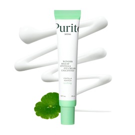 PURITO Crema de ojos sin perfume de Centella, Centella coreana, para piel sensible, calmante, Crema facial para ojos para el rostro, ojeras, arrugas, hinchazón, K-Beauty, vegana y libre de crueldad