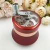 3 inch Hand Crank Grinder with Clear Top Red