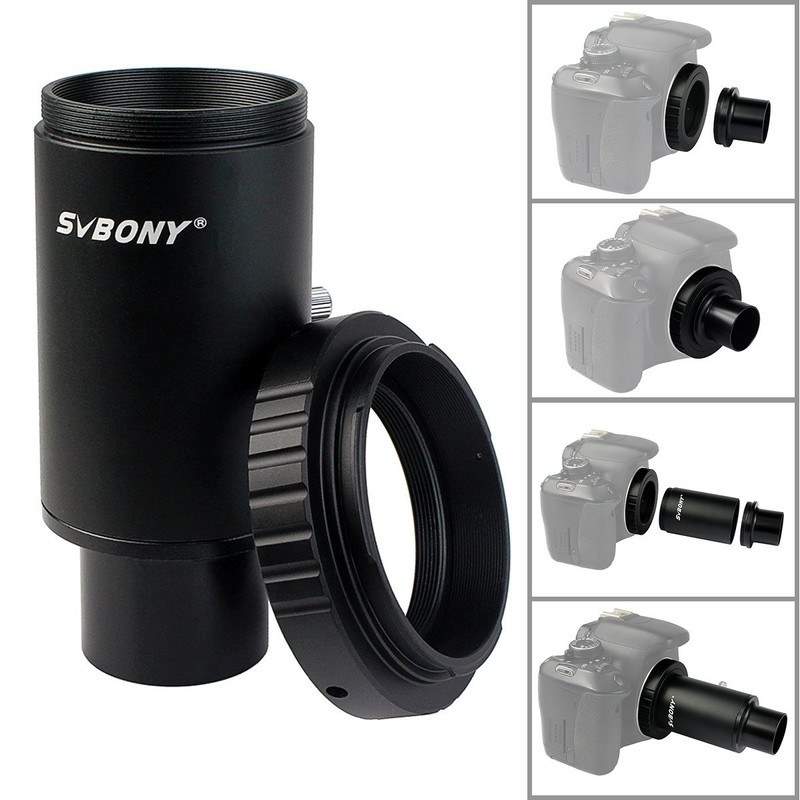 Svbony Teleskop Kamera Adapter 1,25",M42 Projektionsadapter,Aluminium T2 T Mount Adapter