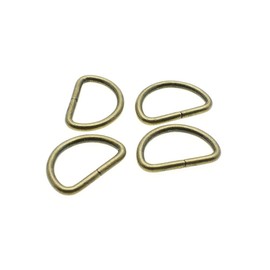 Metal D Ring 1 inch Non Welded Nickel Plated Pack of 25 (Antique Brass, Webbing Size 25mm)