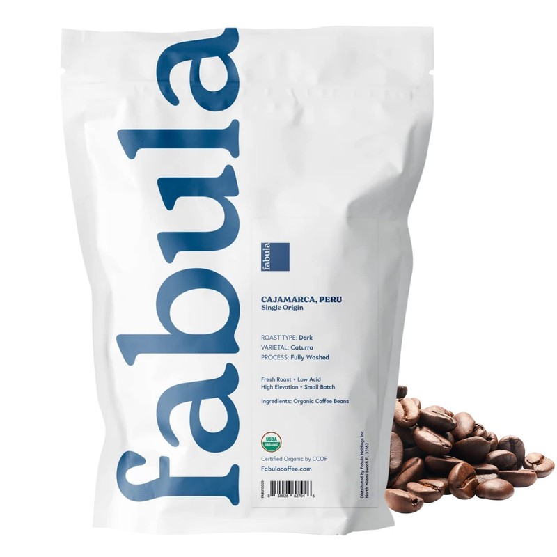 Fabula Coffee Dark Roast Whole Beans - Organic - Low