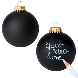corpus delicti Christmas Baubles Black (Set of 2) for Hand Lettering, Painting and Labelling - DIY Christmas Tree Decoration Black Magic
