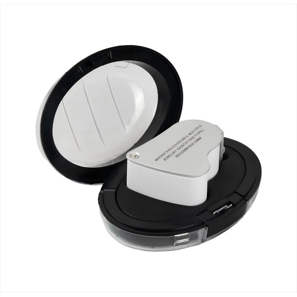 Juwelier Lupe mit Licht,30X 60X Faltbare Beleuchtete Juwelierlupe,4x3,4x2,5 cm Taschenlupe