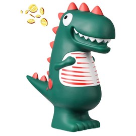 Mikytoper Dinosaur Piggy Bank for Kids,Large Dino Money Box for Boys and Girls as Birthday Enrollment Baptism Birth Gifts (Green Cute Dinosaur)
