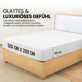 Utopia Bedding, Fitted Sheet, 120 x 190 cm, White, Oeko-Tex Certified, Brushed Polyester Microfibre, 35 cm Deep Pockets