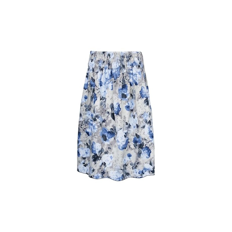 Women's Costume Skirt Dirndl Set with Bow Blue Floral Pattern