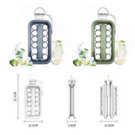 Ice Cube Tray, Ice Ball, Ice Maker, Ice Cube, 3D Ice Maker, with Lid, Ice Grade, Ice Cube Tray with Lid and Bottle, Easy Removal, Leak Proof Lid, Release Ice Cube Tray, Soft Durable Home Use, Ice