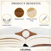 DELONIAL Book Page Holder with 5 Adjustable Rings, Handmade Natural