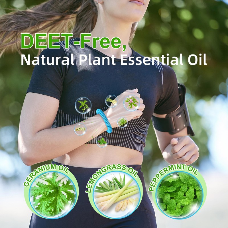 BuggyBands 12 Pack Mosquito Repellent Bracelets, Individually Wrapped, DEET Free,