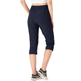 Women's 3/4 Length Pants, Sportswear, Capri Pants, Outdoor Training and Fitness Wear, Comfortable, Quick Drying, navy