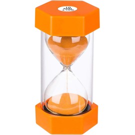 Sand Timer 10 Minute Hourglass Timer: Plastic Sand Clock 10 Minutes, Large Orange Sand Watch 10 Min, Colorful Hour Glass Colorful Sandglass Timer for Kids, Games, Classroom, Kitchen, Decoration