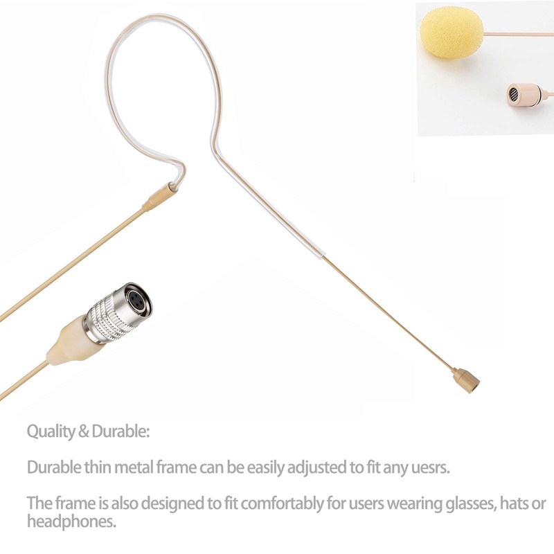 Sujeetec Headset Headworn Microphone - Hirose 4 Pin Plug Head