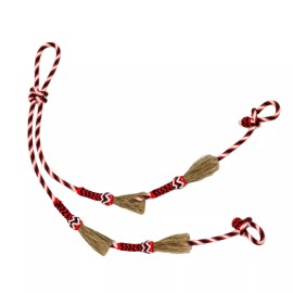 M-Royal Saddles Riendas Charras Negro/Rojo Crines Caballo Horse Reins