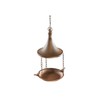 Kobolo Bird Bath Feeder for Hanging Metal Rust Brown 16