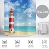 Hnmdmyi Shower Curtain Lighthouse 180 x 200 cm, Ocean Beach