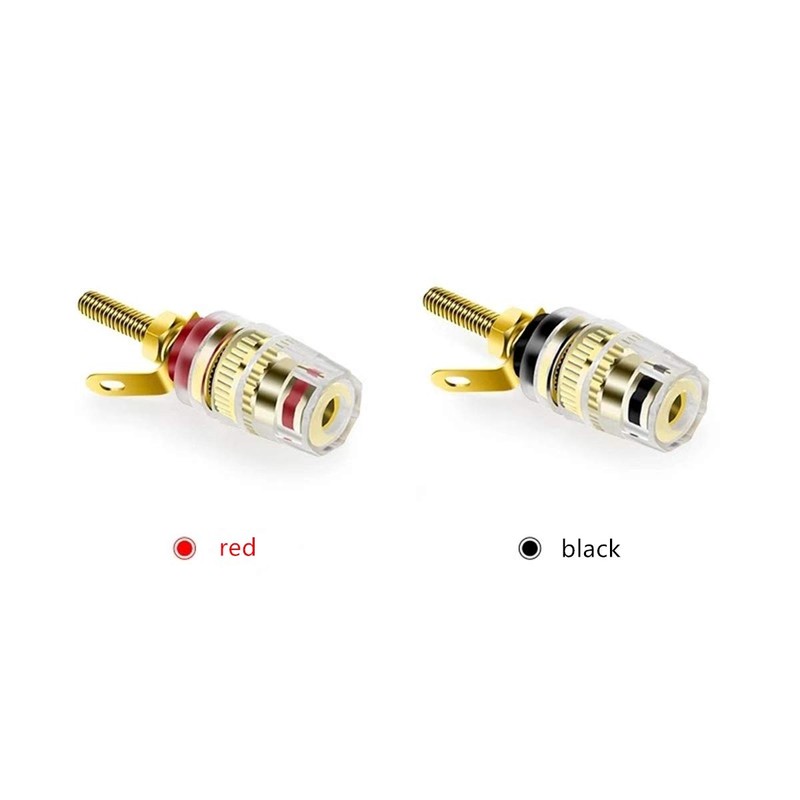 4 Pcs Terminal Speaker Poles Copper Crystal Binding Posts for