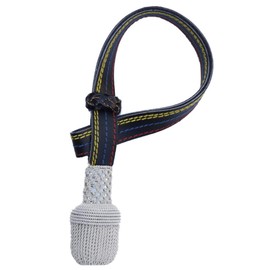 Black Leather Sword Knot Royal Navy Marines Officers Regimental Sergeant Majors (Black Silver)