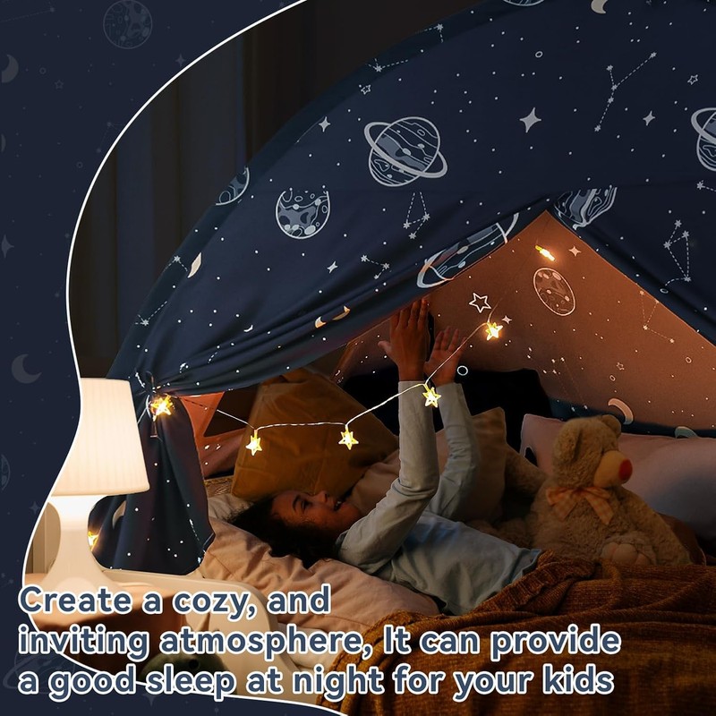 Toddler Bed Tent Full, Space Canopy Indoor for Kids Boys,
