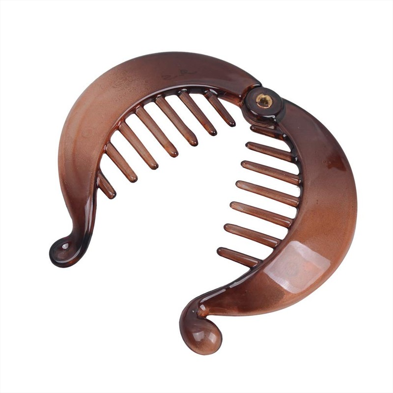 4 PCS Small Round Banana Clips Resin Hair ClipsFashion Interlocking