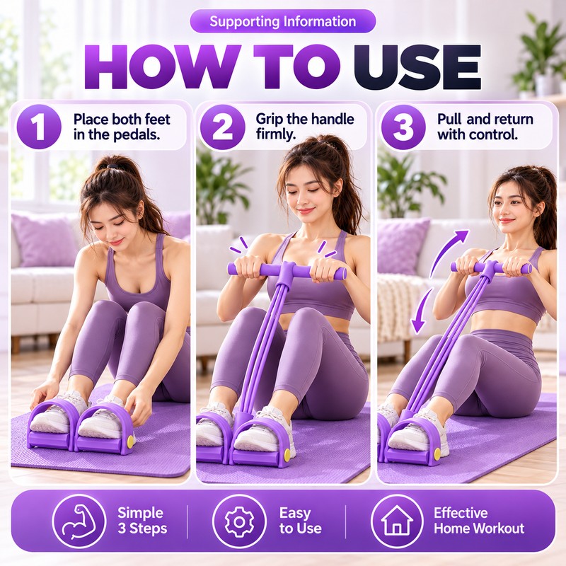 6-Tube Resistance Band Pedal Puller for Home Workouts – Elastic