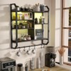Nidouillet 34" Gaming Floating Shelves, Large LED Wall Mounted Display
