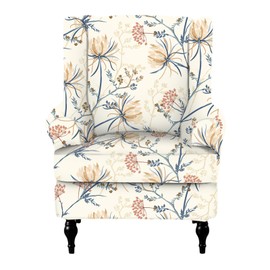 CRFATOP Wingback Chair Covers 2 Pieces Stretch Printed Wing Back Chair Cover Sofa Slipcover Washable Wingback Armchair Slipcovers Furniture Protector with Elastic Bottom for Wingback Chairs,16