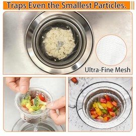 400 Pack Disposable Drain Covers for Sourdough, Ultra-Fine Mesh Sink Strainer Bags, Sourdough Drain Catcher Nets for Kitchen Sink, Food Scraps, Hair & Coffee Grounds