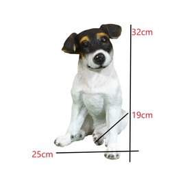 Dog Sculpture Terrier Sculptures Jack Russell Statue Resin Garden Ornament outdoor Pet Home Decor Decorations large Dogs Figurine Yard Law Balcony Patio Decorative Ornaments Gifts for Gardeners