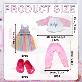 3-piece Set Stylish Doll Clothes Set for 14-18 Inch Dolls, Soft & Durable Outfits, Perfect for Dress-Up Play and Gift Giving