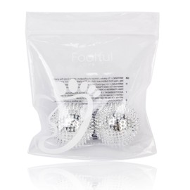 CHI-ENTERPRISE - Two magnetic massage balls - small | fascia balls for self-therapeutic acupressure treatment | contents: 2 hedgehog balls in silver, each 32 mm diameter and 228 acupressure needles